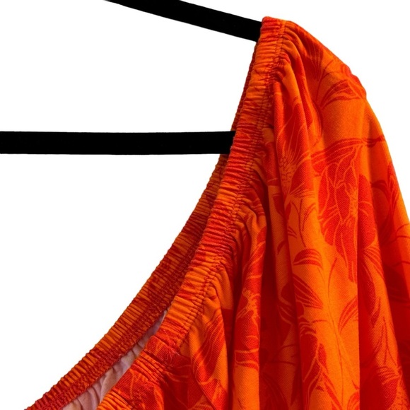 Torrid Women’s Top 3X Orange Print Off Shoulder Cropped - Picture 5 of 14